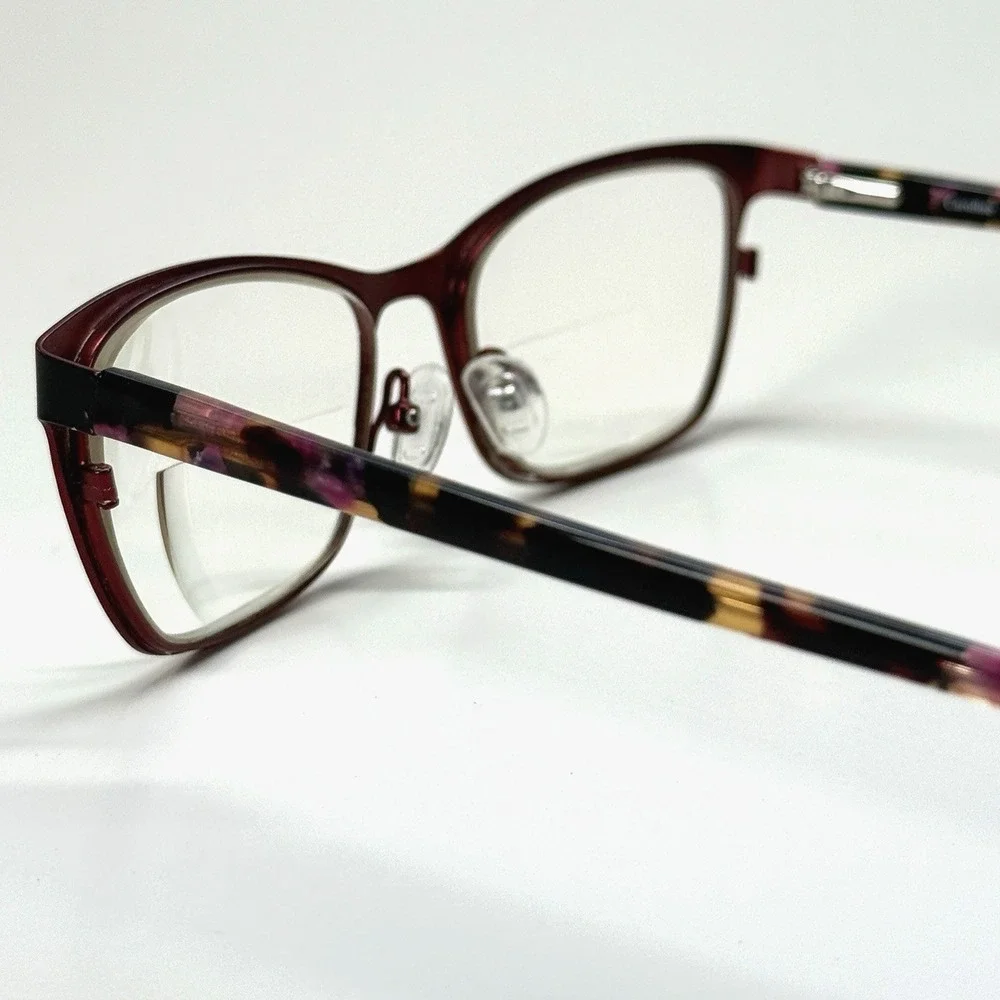 LAURA ASHLEY Caroline Eyeglasses Frame Only 53-17-135 Dark Burgundy Red Full Rim